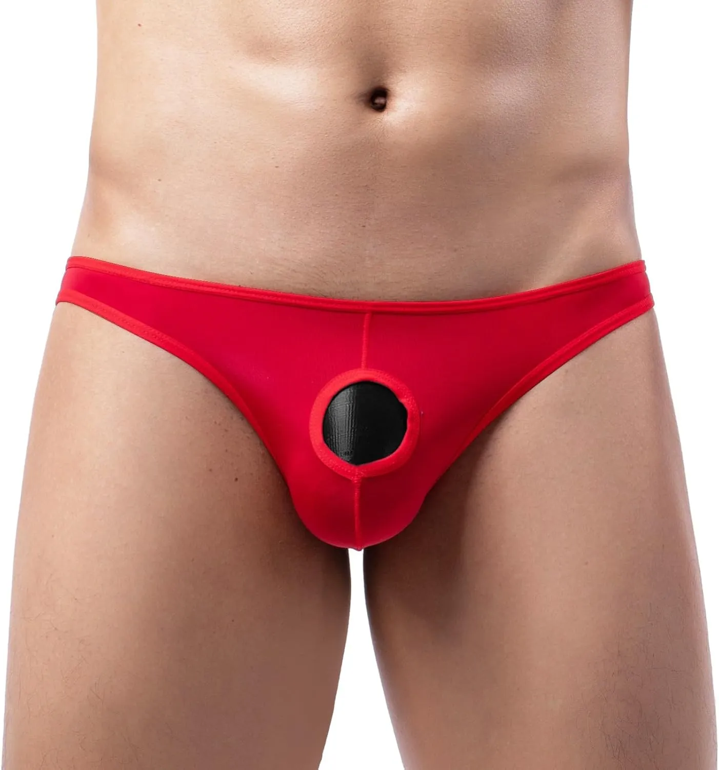Mens Hole in Front Thongs Lingerie, Men's Bulge Enhancing Thong G-String Underwear Pouch Soft Stretch T-Back Mens Underwear