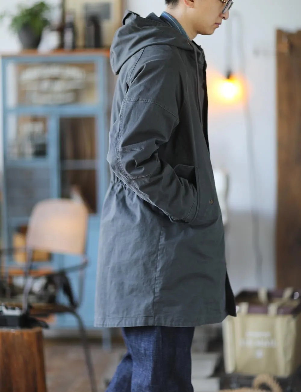Men's Hooded Parka M51 Military Field Jacket Fashion Fishtail Outwear Coat Windbreaker