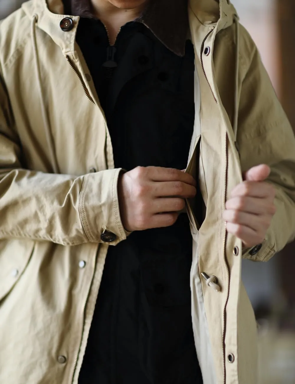 Men's Hooded Parka M51 Military Field Jacket Fashion Fishtail Outwear Coat Windbreaker