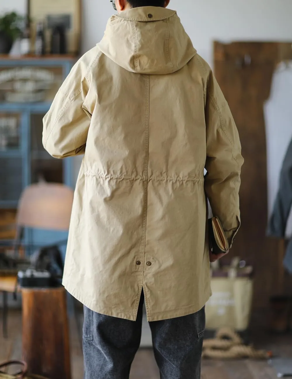 Men's Hooded Parka M51 Military Field Jacket Fashion Fishtail Outwear Coat Windbreaker