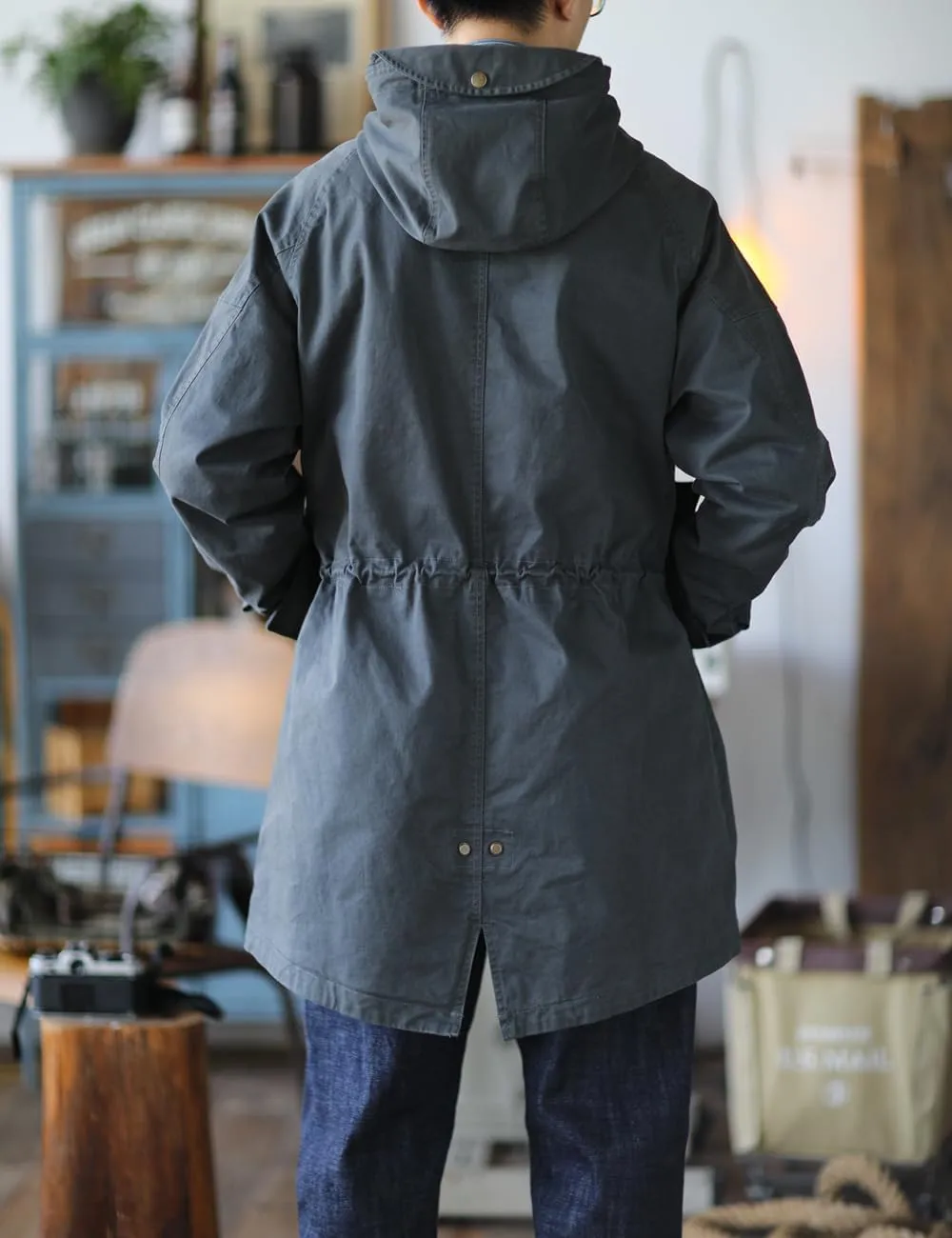 Men's Hooded Parka M51 Military Field Jacket Fashion Fishtail Outwear Coat Windbreaker