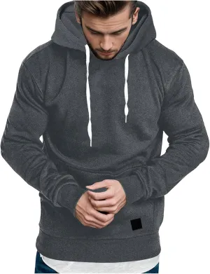 Mens Hoodies,Men's Slim Fit Long Sleeve Lightweight Zip-up Solid Hoodie with Kanga Pocket Hooded Sweatshirts Sweaters