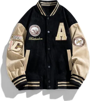 Men's Jacket, Embroidered Logo Jacket Fashion Casual Jacket, Baseball Coat Jacket