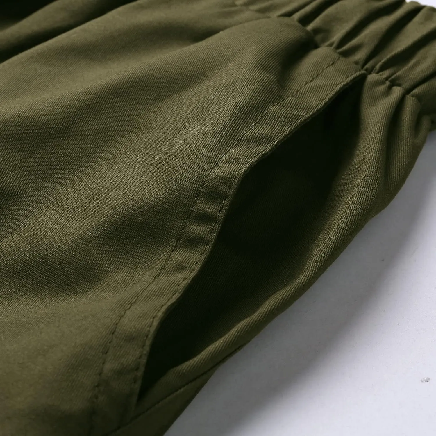 Men's Jogging Pants Cotton Fitness Drawstring Chino Cargo Pants Hiking Outdoor Twill Track Jogging Sweatpants Pants