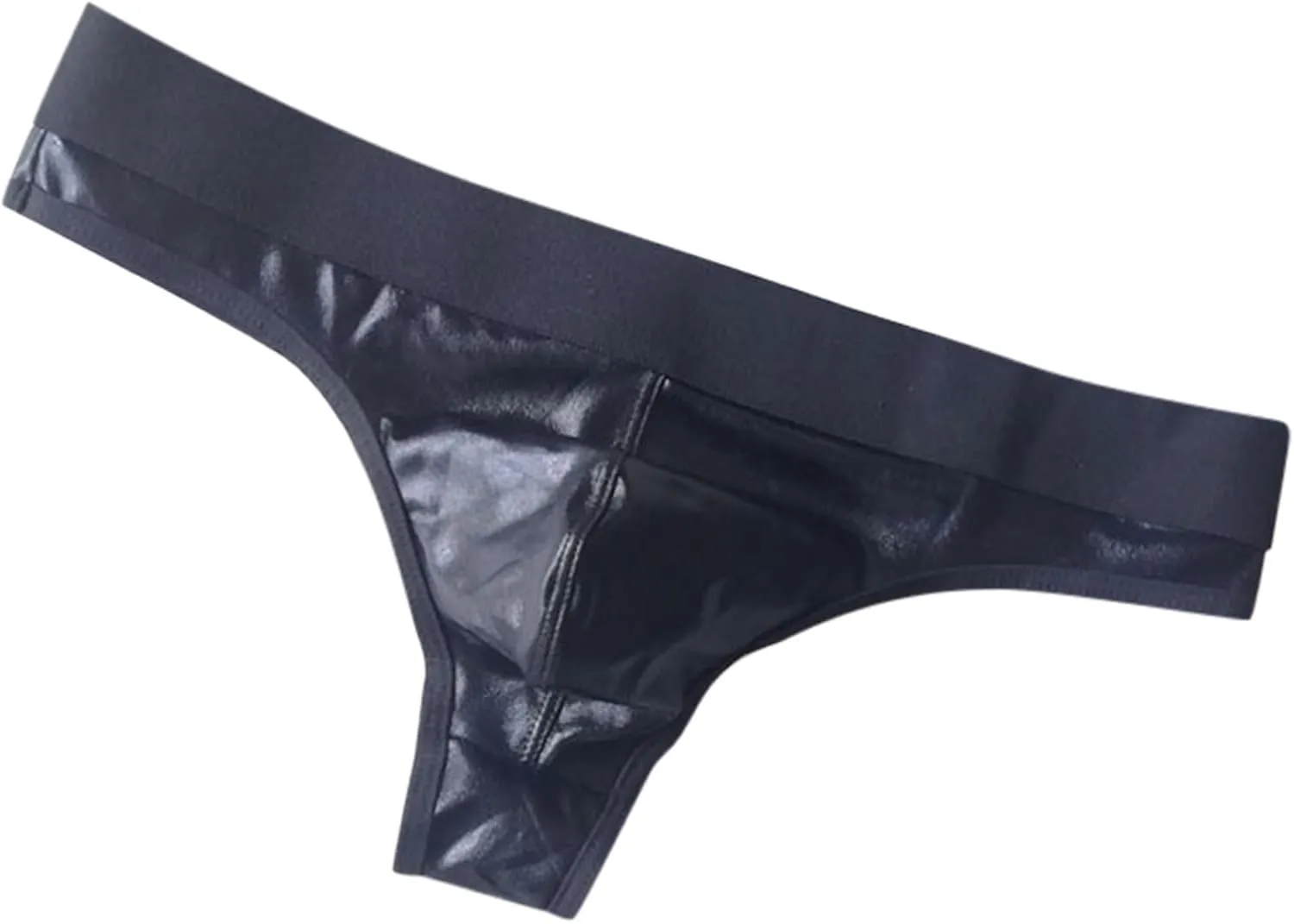 Mens Leather Faux Leather Sexy Thong Nightclub Performance Men's Sexy Underwear Men Big And Tall Briefs