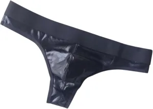 Mens Leather Faux Leather Sexy Thong Nightclub Performance Men's Sexy Underwear Men Big And Tall Briefs