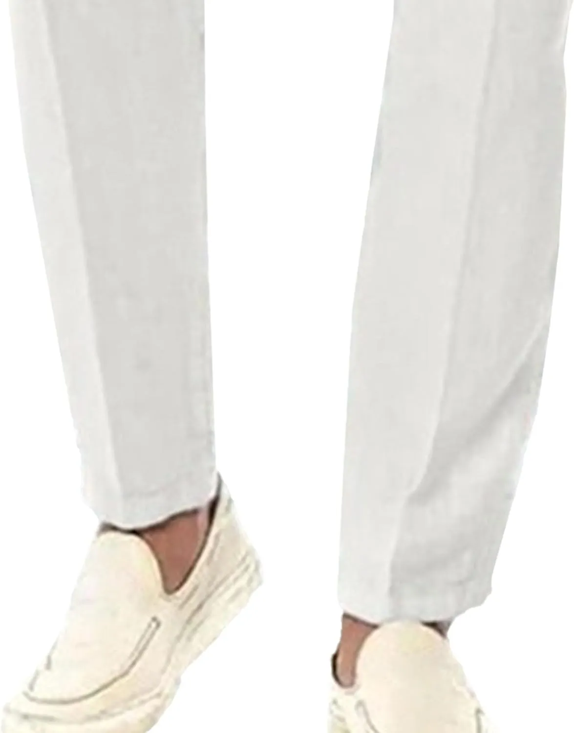 Mens Lightweight Business Trousers Casual Summer Beach Yoga Pants Slim Fit Elastic Waistband Slack
