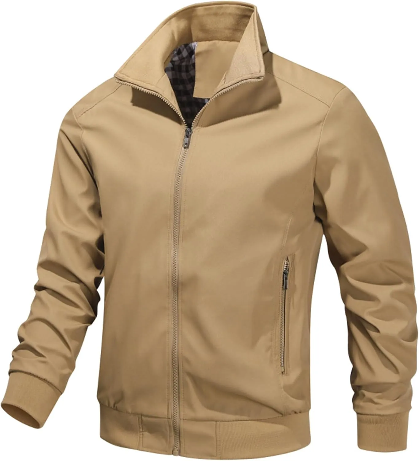 Men's Lightweight Softshell Coat Casual Field Windbreaker Coats Flight Bomber Outdoor Active Jacket