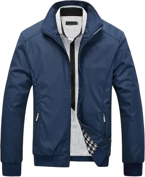 Men's Lightweight Softshell Coat Casual Field Windbreaker Coats Flight Bomber Outdoor Active Jacket