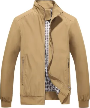 Men's Lightweight Softshell Coat Casual Field Windbreaker Coats Flight Bomber Outdoor Active Jacket