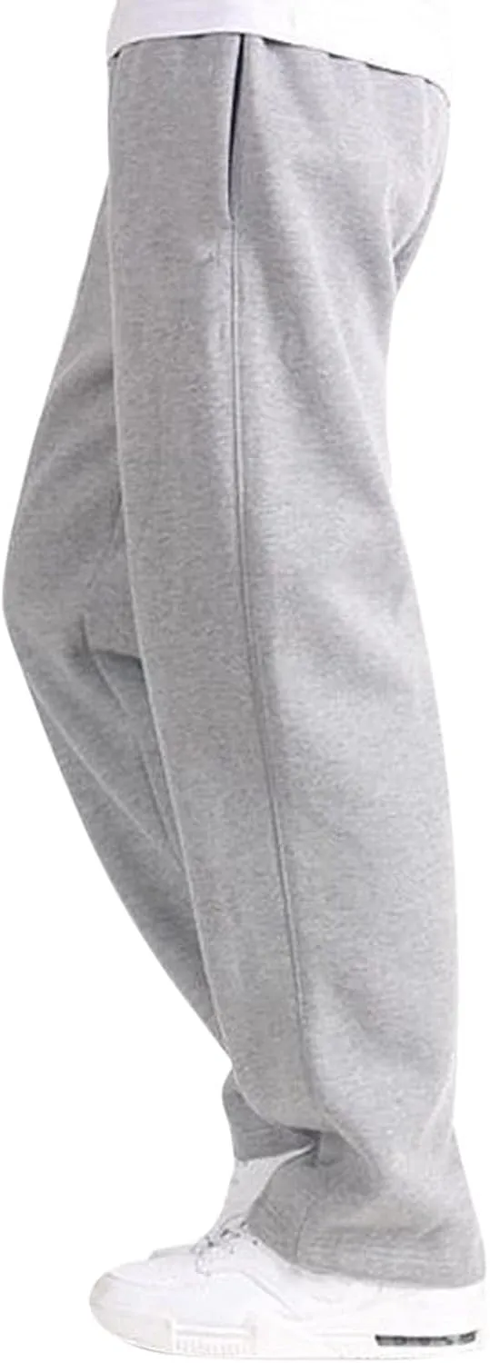 Men's Linen Harem Pants, Casual Loose Drawstring Elastic Waist Sweatpant, Outdoor Baggy Hiking Jogger Trousers Pockets