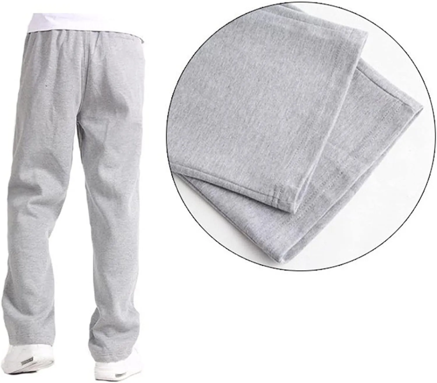 Men's Linen Harem Pants, Casual Loose Drawstring Elastic Waist Sweatpant, Outdoor Baggy Hiking Jogger Trousers Pockets