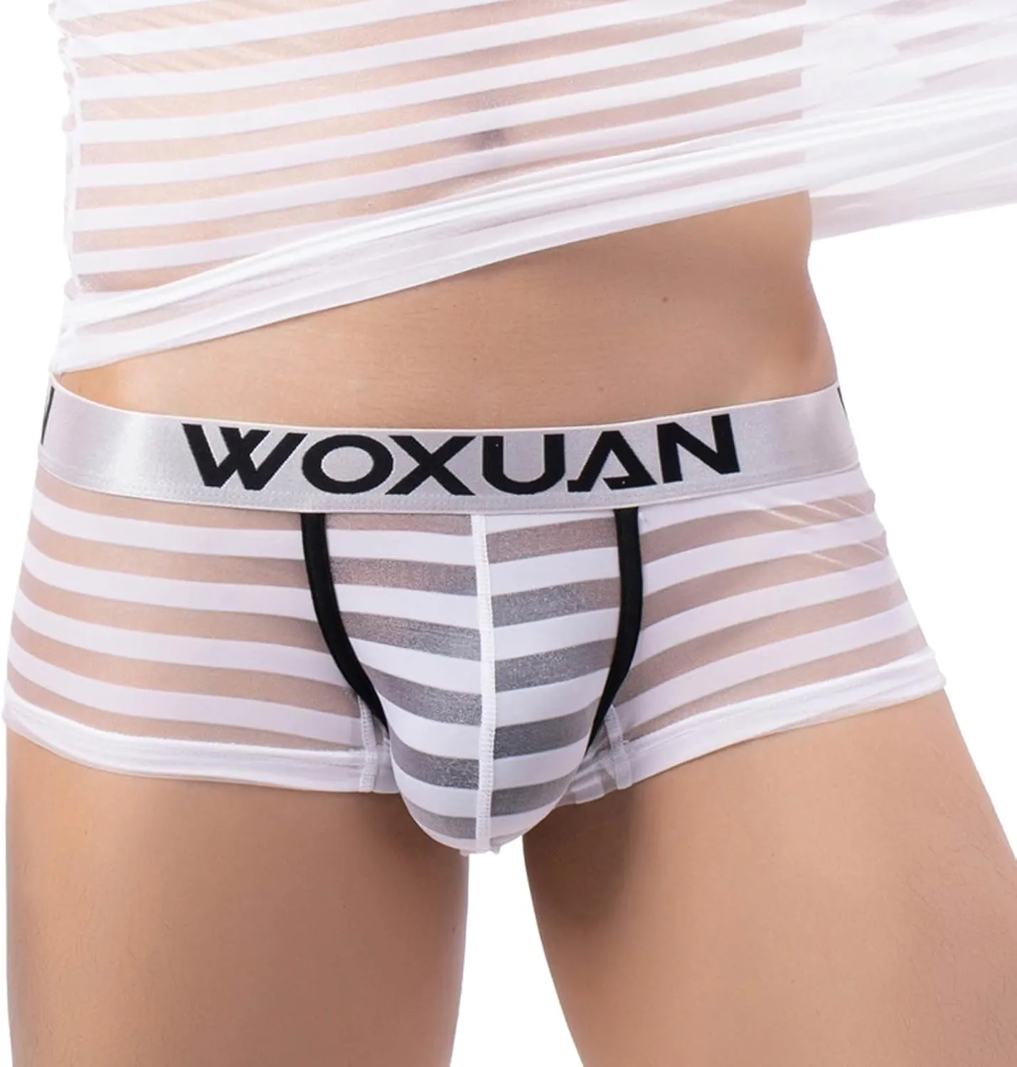 Men's Mesh Boxer Briefs Sexy Underwear Low Rise Pouch Trunks Underwear Men's Lingerie Underwear for Men