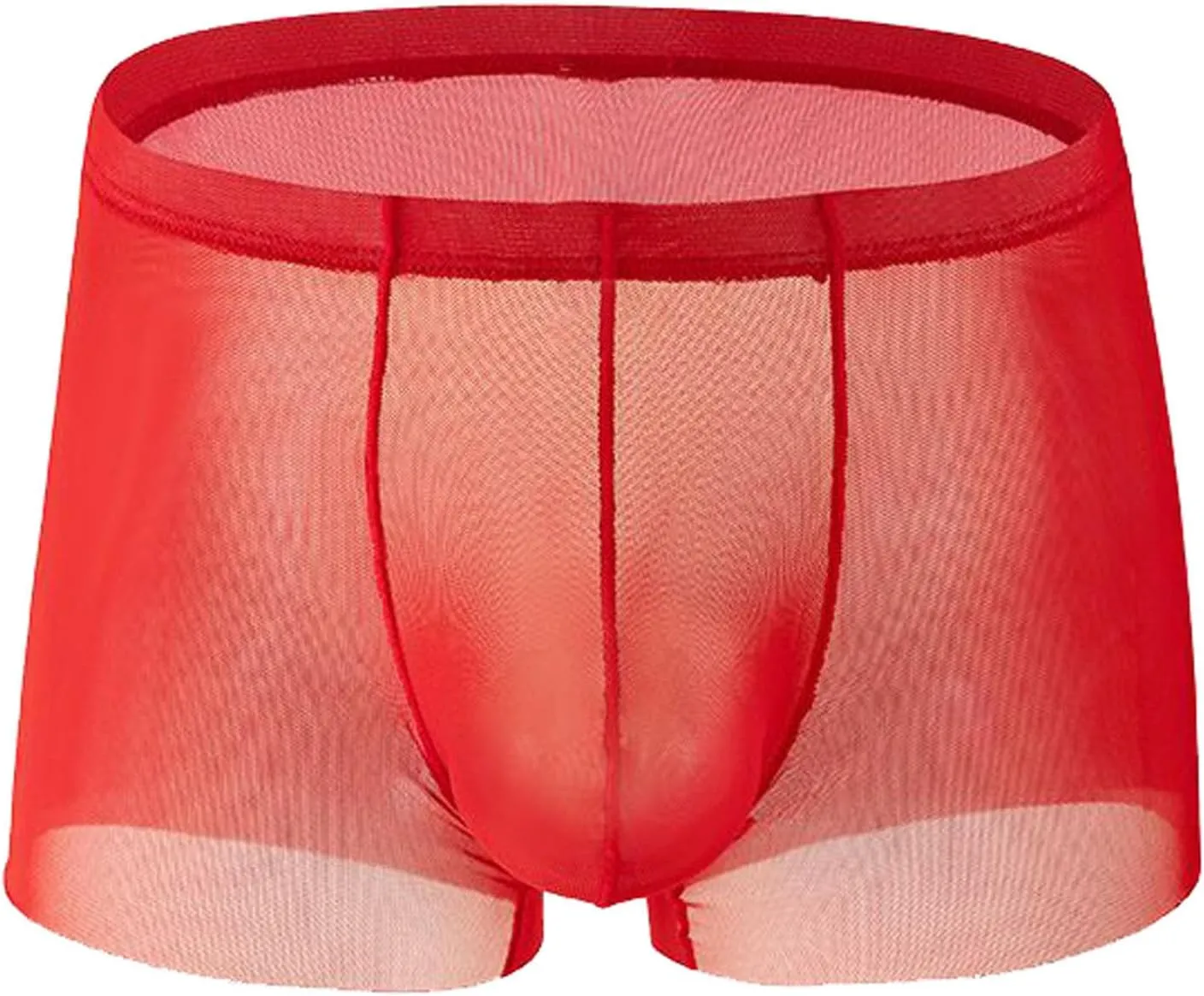 Men's Mesh Sheer Boxer Briefs Sexy Breathable Underwear Silky Comfortable Shorts