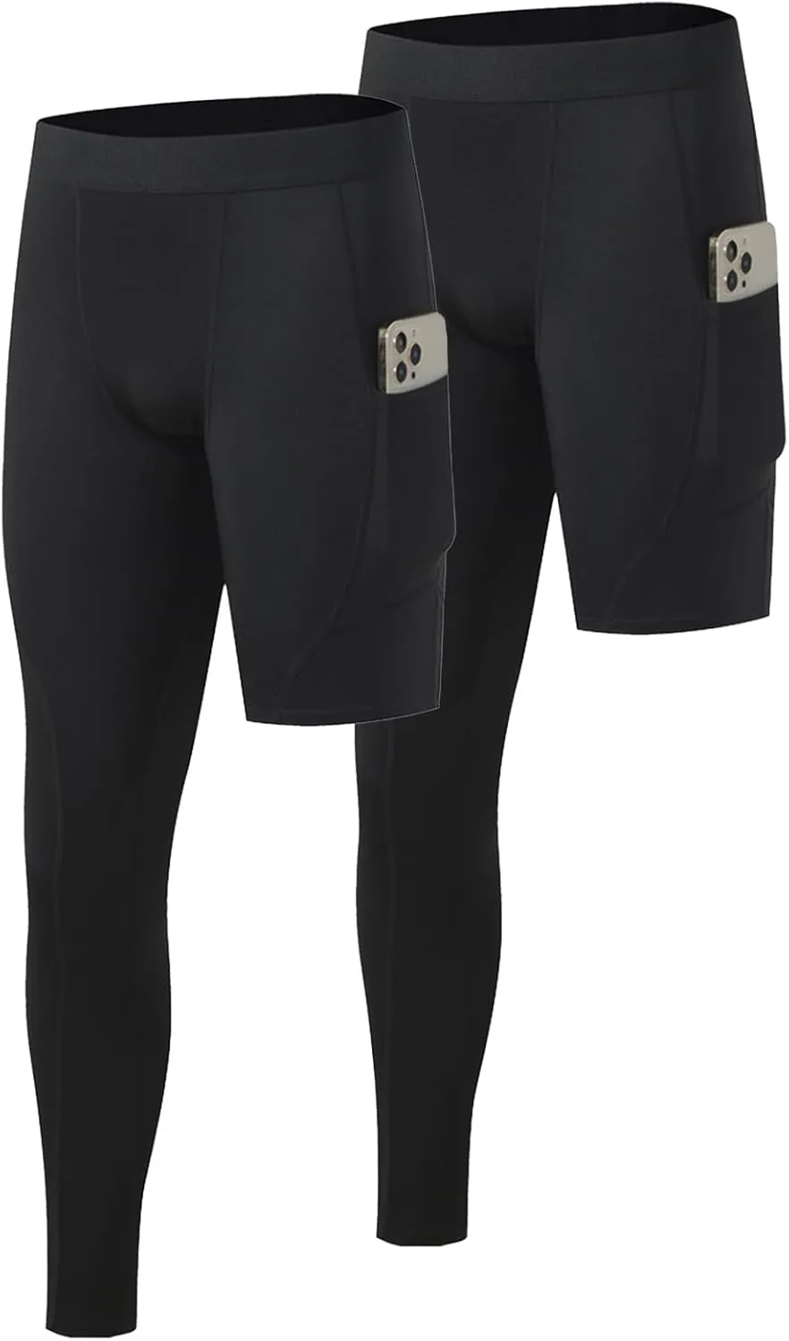Mens One Leg Compression Pants Full Length Tight Basketball 1/2 Single Leg Long Pant Base Layer Leggings Underwear