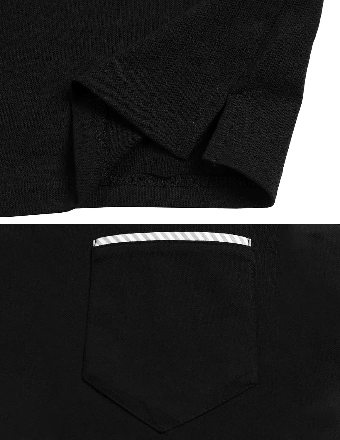 Men's Polo Shirt Long Sleeve Fashion Diagonal Strips Collar Classic Casual T-Shirt