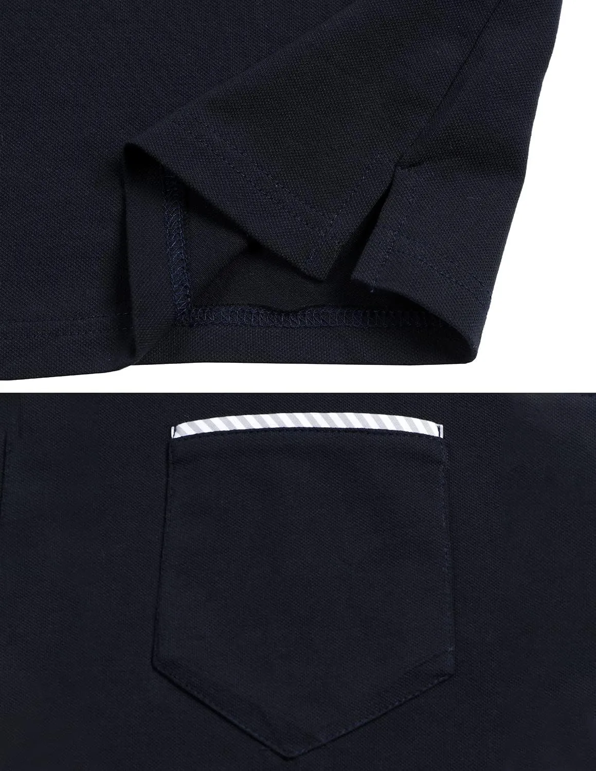 Men's Polo Shirt Long Sleeve Fashion Diagonal Strips Collar Classic Casual T-Shirt