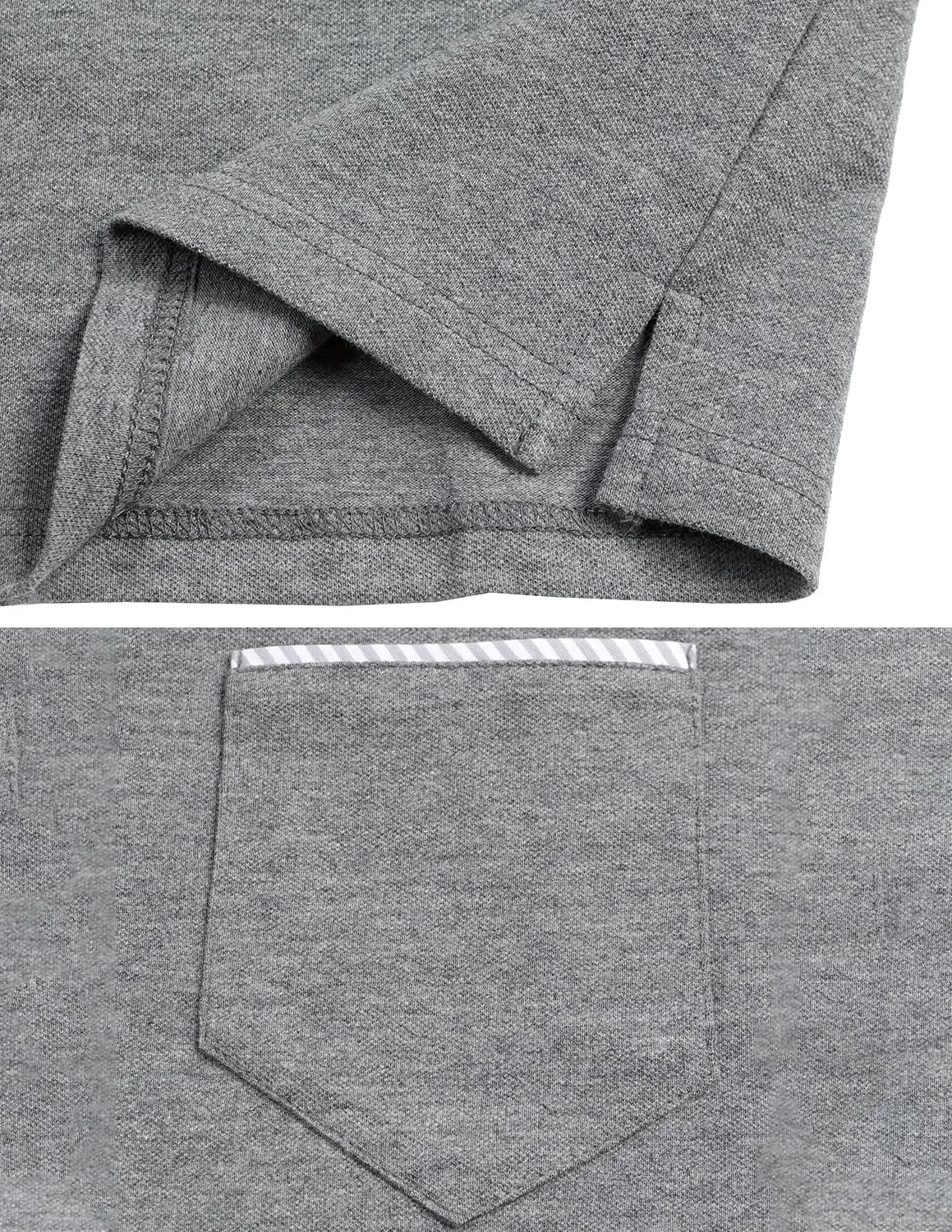 Men's Polo Shirt Long Sleeve Fashion Diagonal Strips Collar Classic Casual T-Shirt