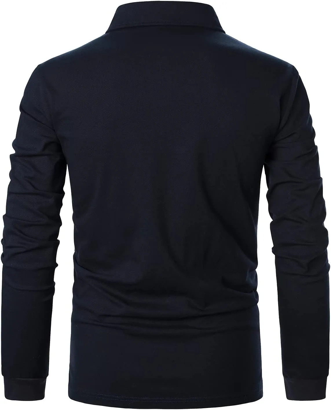 Men's Polo Shirt Long Sleeve Fashion Diagonal Strips Collar Classic Casual T-Shirt