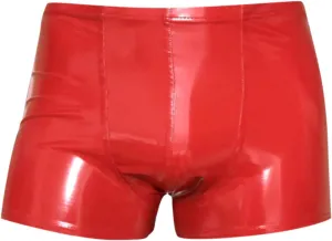 Men's PU Leather Shorts Mens Metallic Leather Hot Pants Short Shiny Disco Party PU Mini Shorts Exotic Boxer Shorts