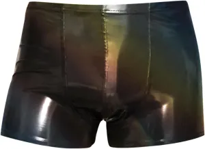 Men's PU Leather Shorts Mens Metallic Leather Hot Pants Short Shiny Disco Party PU Mini Shorts Exotic Boxer Shorts
