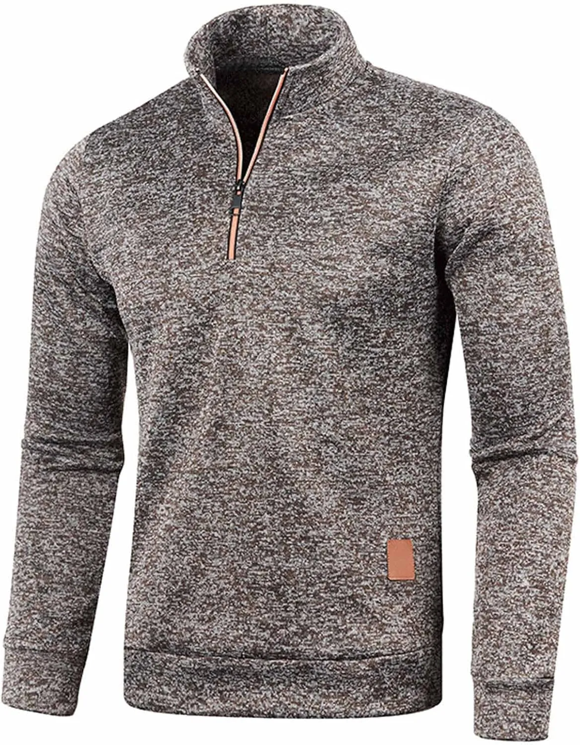 Mens Quarter Zip Pullover Sweater Thermal Mock Neck Sweatshirt Lightweight Slim Fit Performance Fleece Pullover Shirt