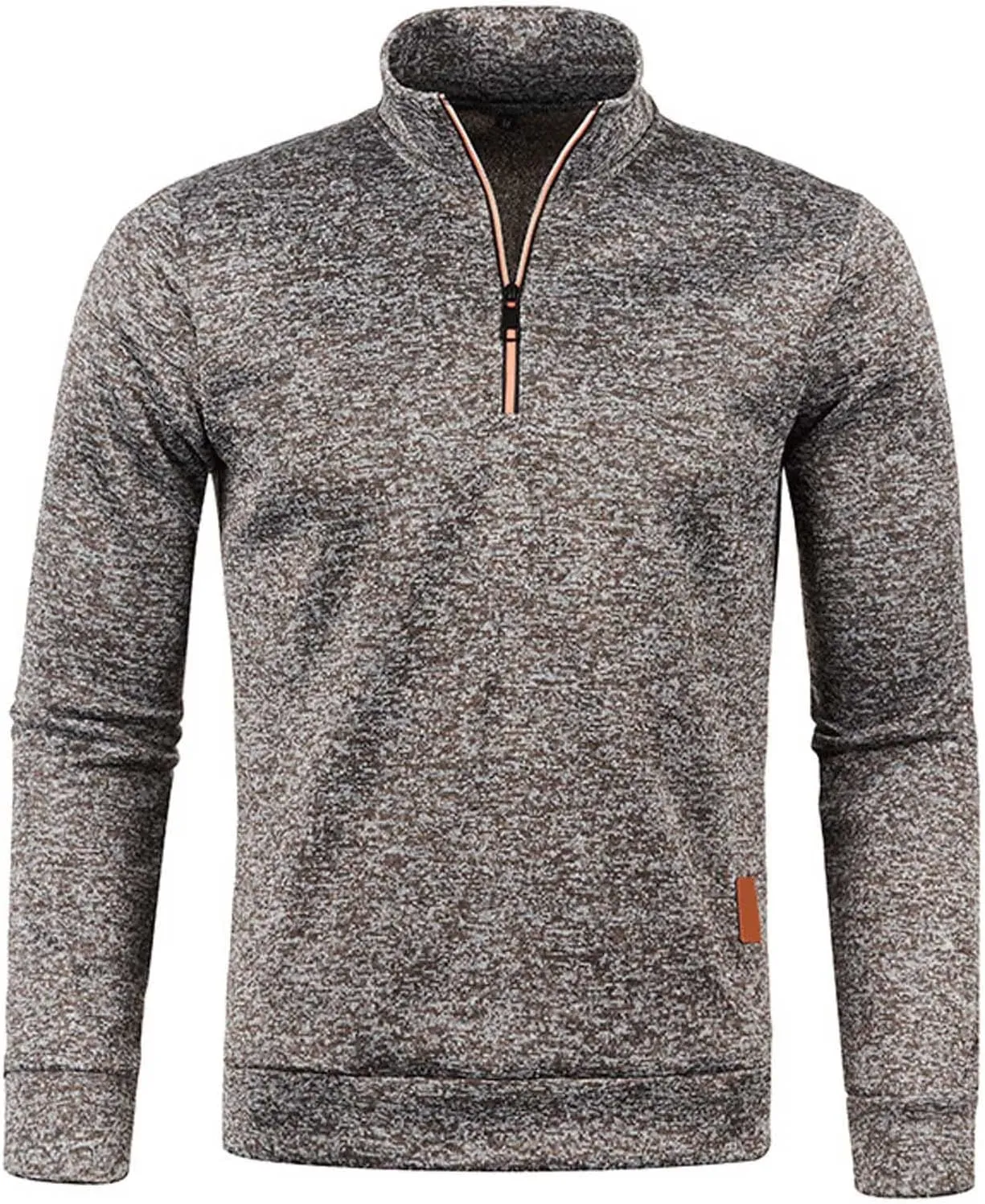 Mens Quarter Zip Pullover Sweater Thermal Mock Neck Sweatshirt Lightweight Slim Fit Performance Fleece Pullover Shirt