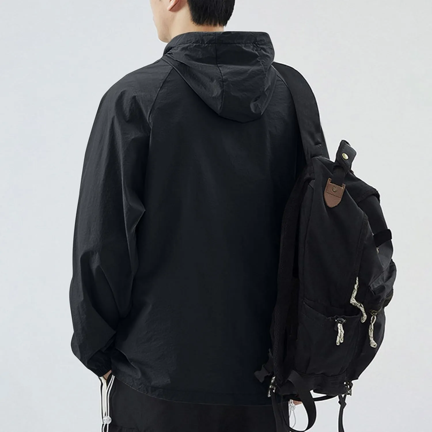 Men's Rash Guard Lightweight Hooded Sun Protection Jacket Windbreaker UPF 50  Coat Outdoor Casual Zip Up Wind Shell