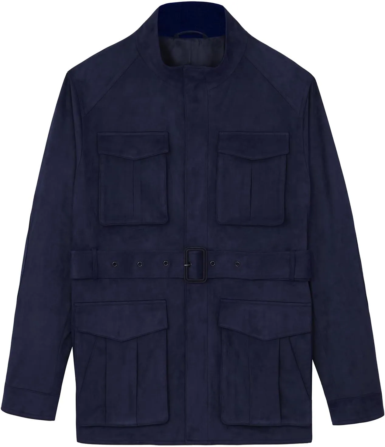 Men's Safari Field Jacket Casual Suede Vintage for Business Commute Coat
