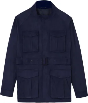 Men's Safari Field Jacket Casual Suede Vintage for Business Commute Coat