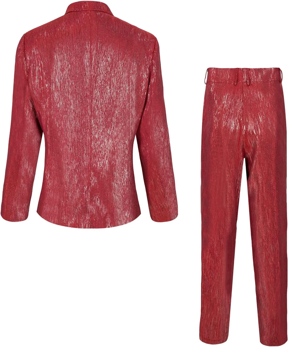 Men's Sequin Stripe Suit 2 Piece Set Shiny Blazer and Pants Disco Party Outfit
