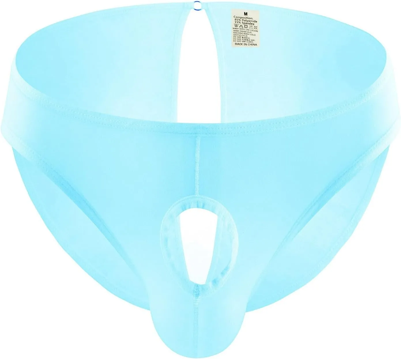 Men's Sexy Elephant Nose Hole In Front Underwear, Sexy Mesh G-String Thong Briefs Underwear Panties, X-Large, Black