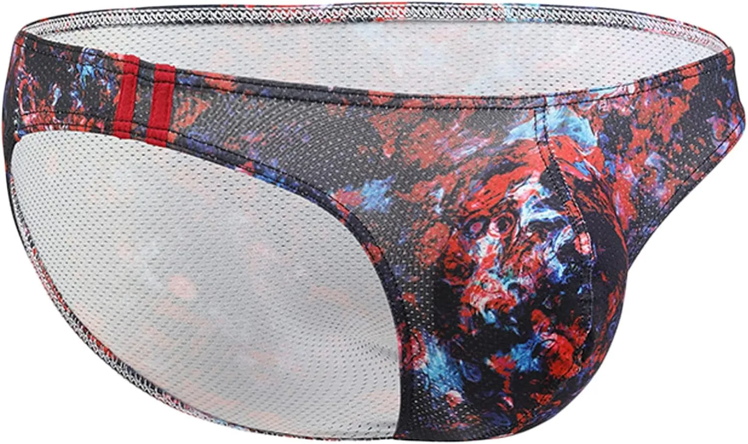 Mens Sexy Low Rise Briefs Print Hawaiian Bikini Underwear for Men with Ball Pouch Stretchy Fashion Brief Thongs