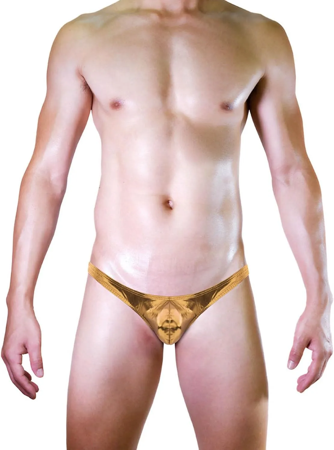 Men's Sexy PU Leather Thong Underwear Bulge Pouch Low Waist Underpants G-String See Through Comfy Erotic Lingerie
