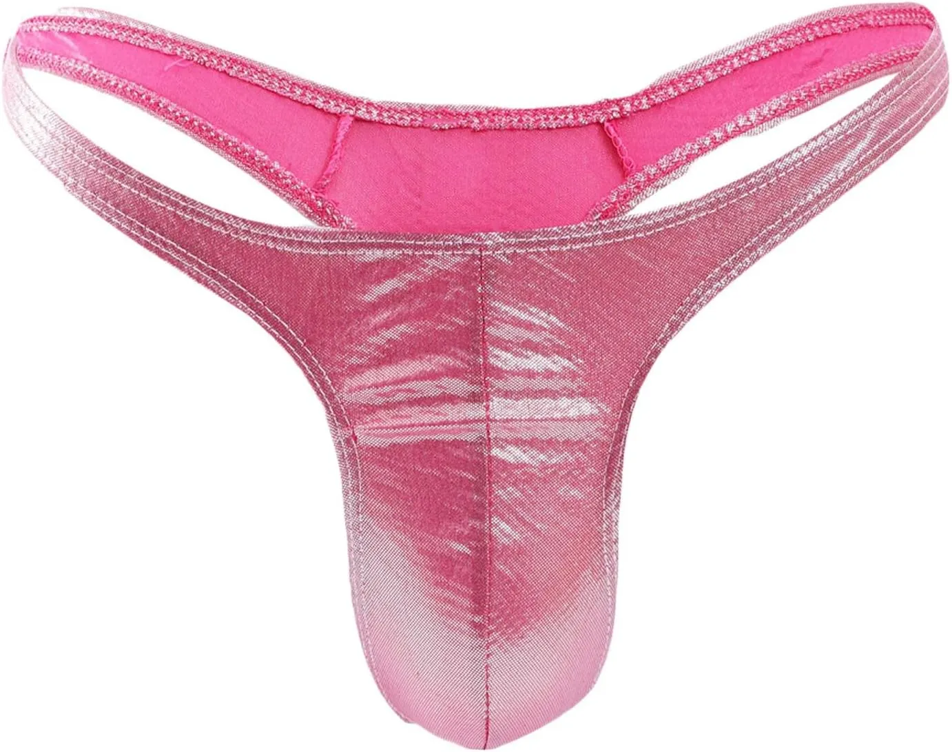 Mens Sexy Thong Briefs Faux Leather Low Rise Bikini Thongs for Men Male Lingerie T-Back Thongs Lingerie