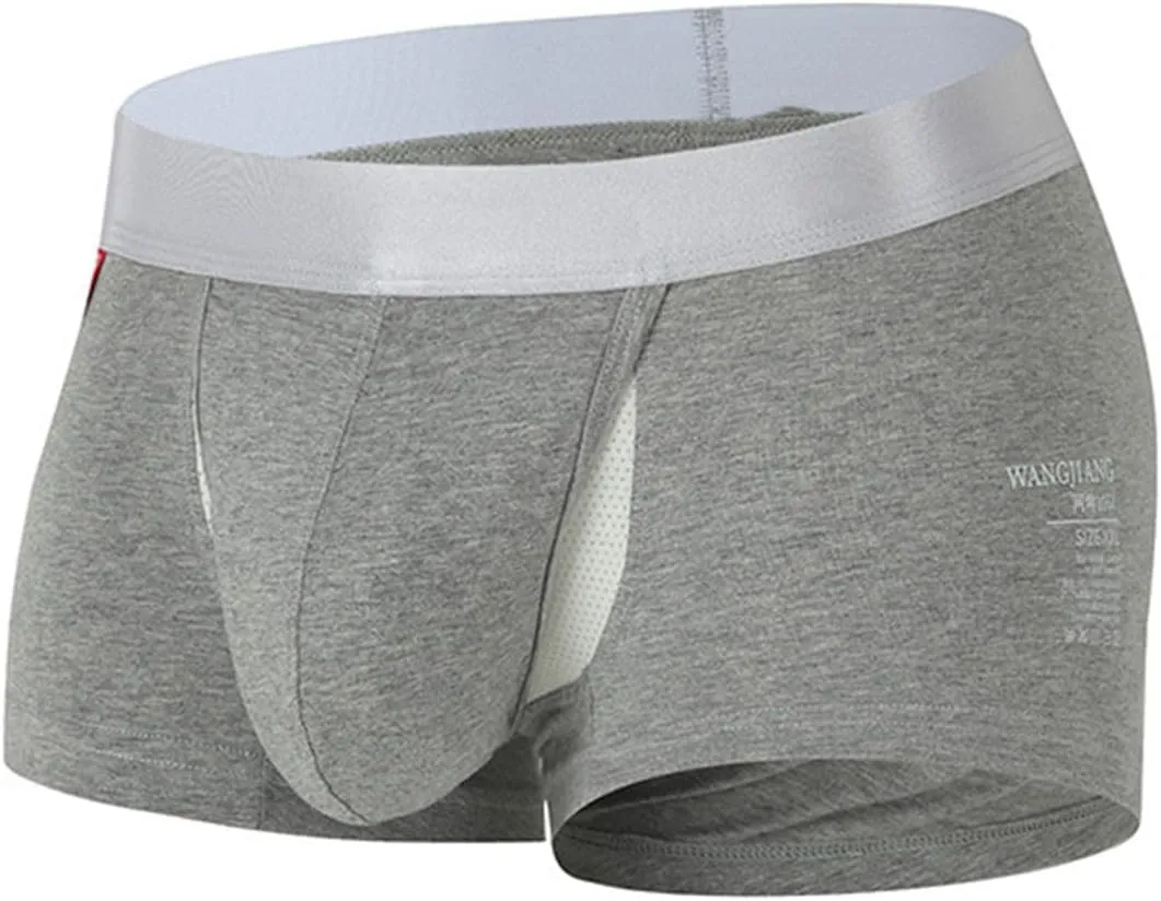 Men's Sexy Underwear Boxer Briefs Modal Solid Color Stretch Funny Boxer Briefs U Bulge 3D Pouch Elastic Waist Boyshort