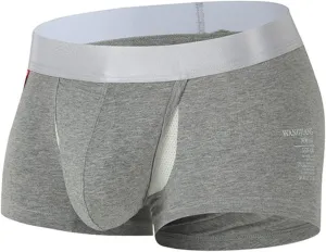 Men's Sexy Underwear Boxer Briefs Modal Solid Color Stretch Funny Boxer Briefs U Bulge 3D Pouch Elastic Waist Boyshort