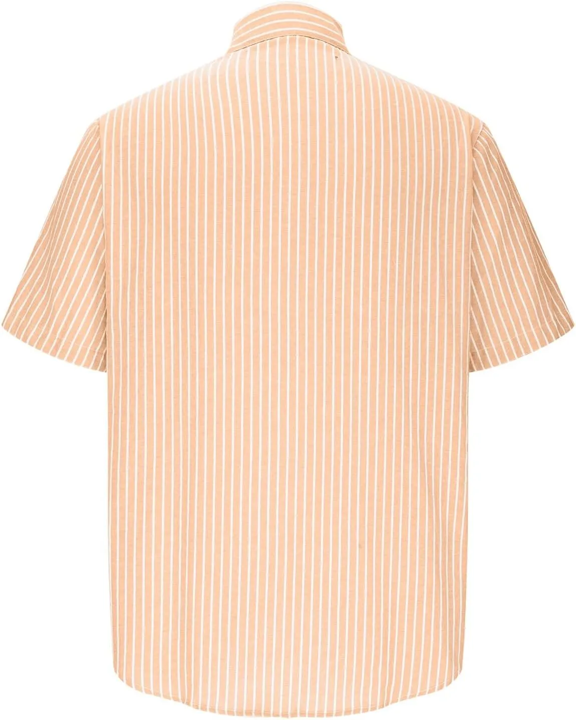 Mens Short Sleeve Hippie Guayabera Linen Shirts Casual Striped Button Down Longline Shirt Summer Beach Hawaiian Shirt