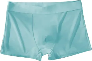 Mens Silk Underwear Boxer Briefs Soft Seamless Underwear Thin Quick Dry Breathable Boxer Briefs Trunks