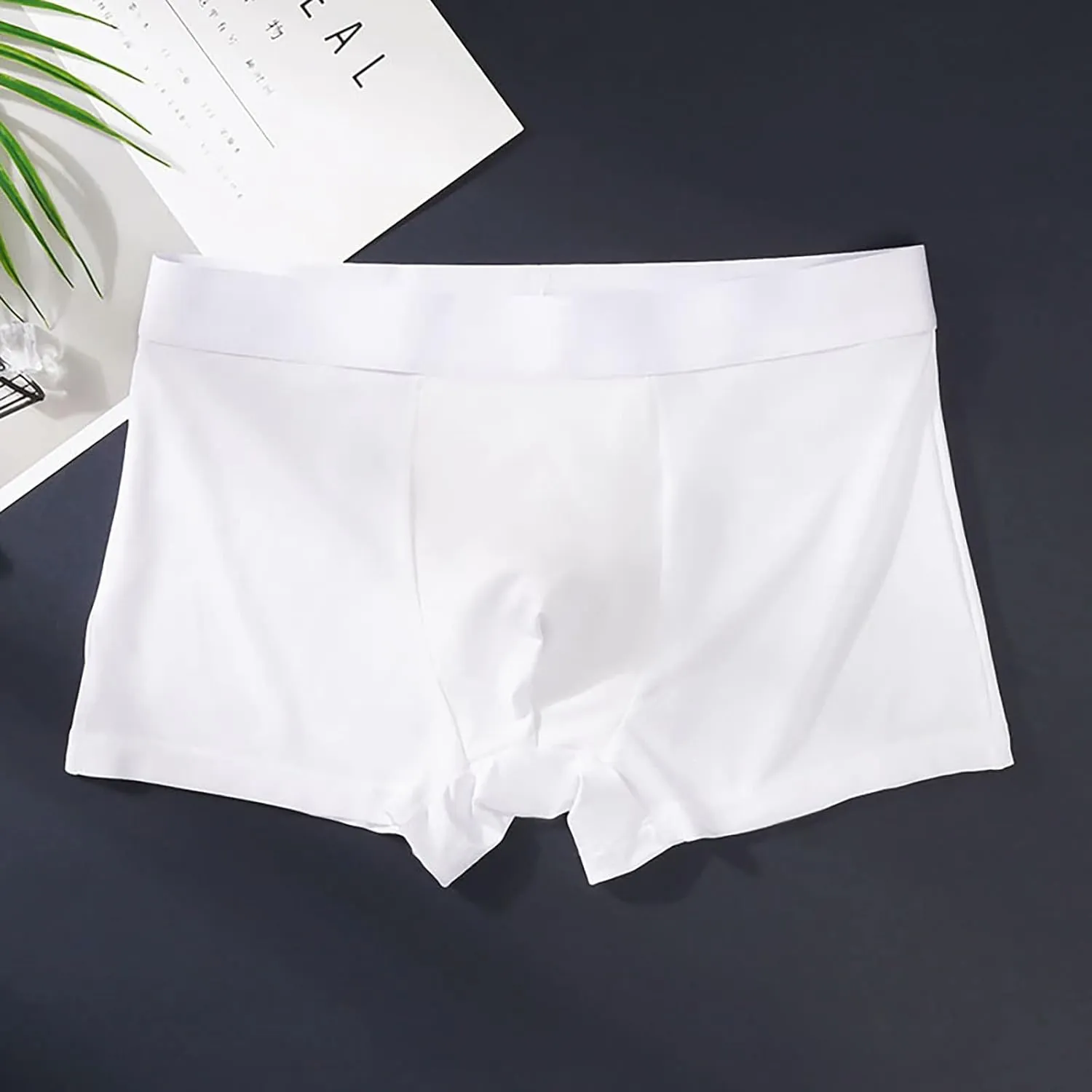 Mens Silk Underwear Boxer Briefs Soft Seamless Underwear Thin Quick Dry Breathable Boxer Briefs Trunks