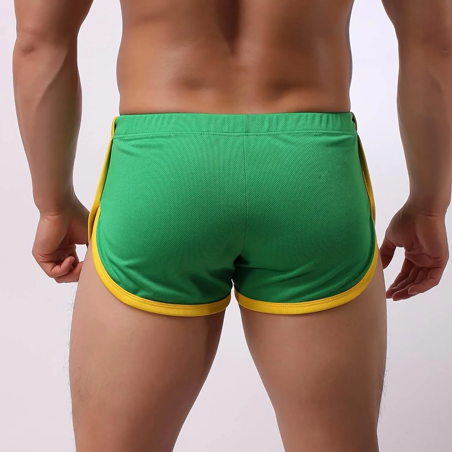 Men's Skinny Athletic Shorts Workout Gym Elastic Waist Drawstring Running Shorts Lightweight Soft Comfy Sport Short