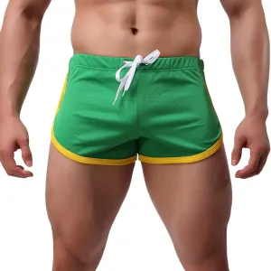 Men's Skinny Athletic Shorts Workout Gym Elastic Waist Drawstring Running Shorts Lightweight Soft Comfy Sport Short