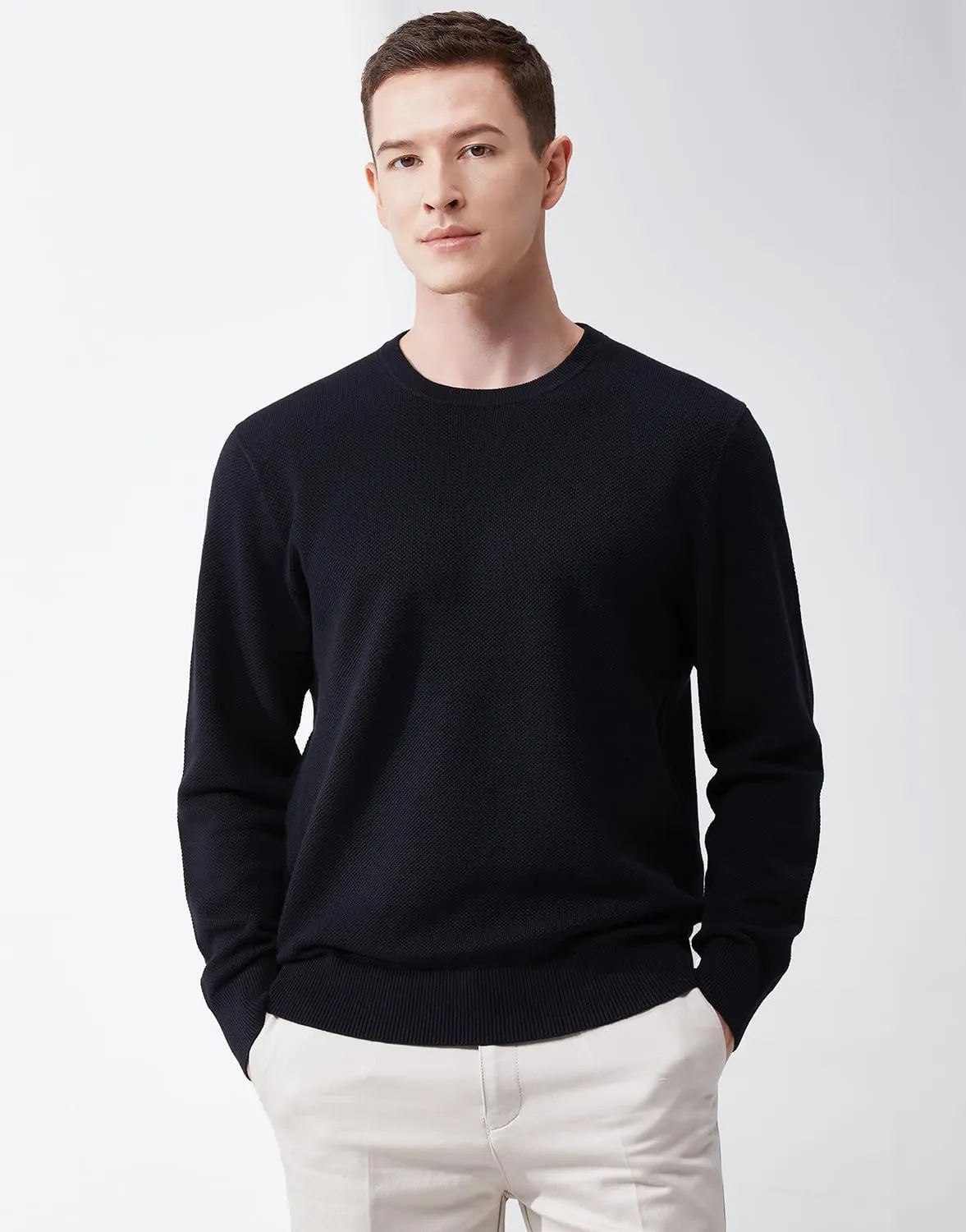Men's Slim Fit Casual Long Sleeve Crewneck Pullover Sweater