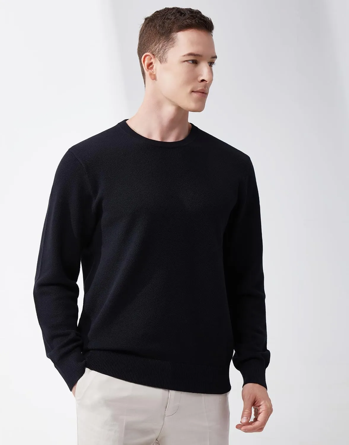 Men's Slim Fit Casual Long Sleeve Crewneck Pullover Sweater