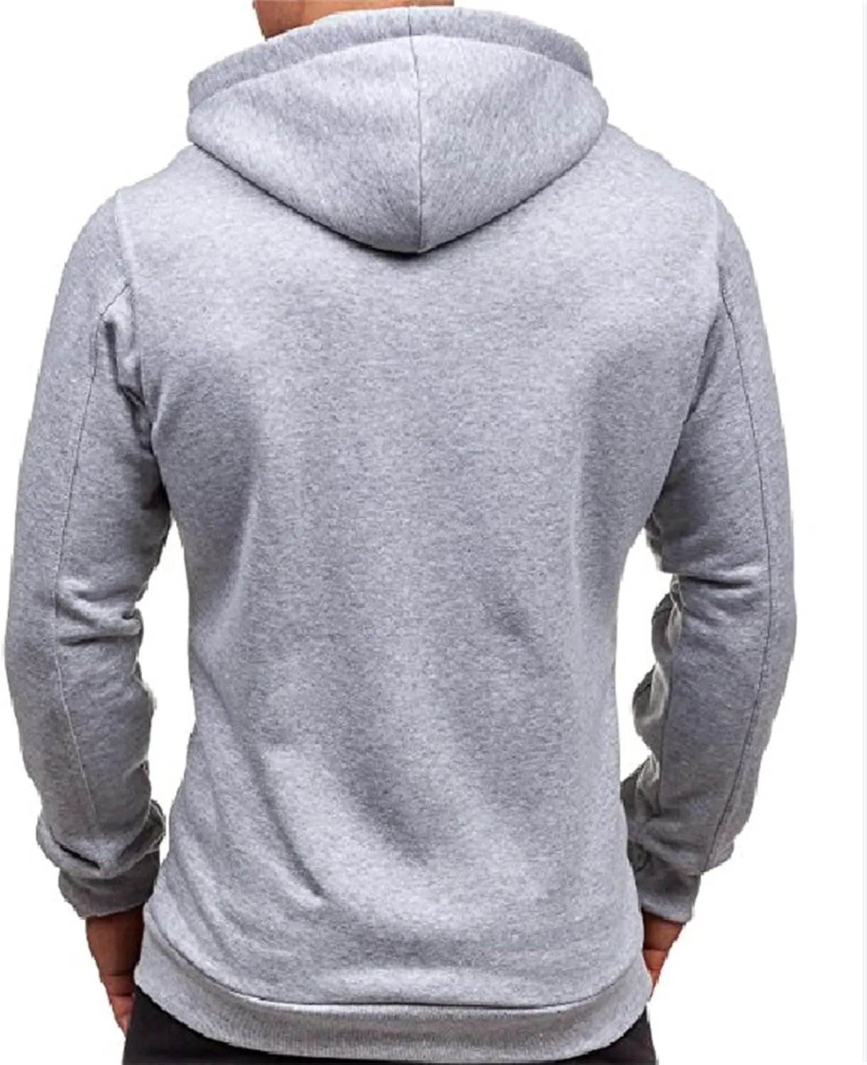 Mens Slim Fit Lightweight Zip Up Hoodie Long Sleeve Full-Zip Fleece Hooded Sweatshirt Work Jacket Streetwear for Men