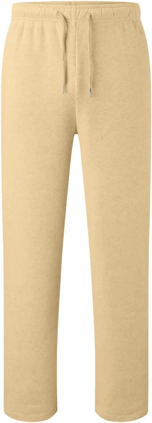 Men's Slim Fit Tapered Chino Pants, Fleece Lined Sweatpants Straight Leg Workout Comfy Pants Bottom Sweatpants Joggers