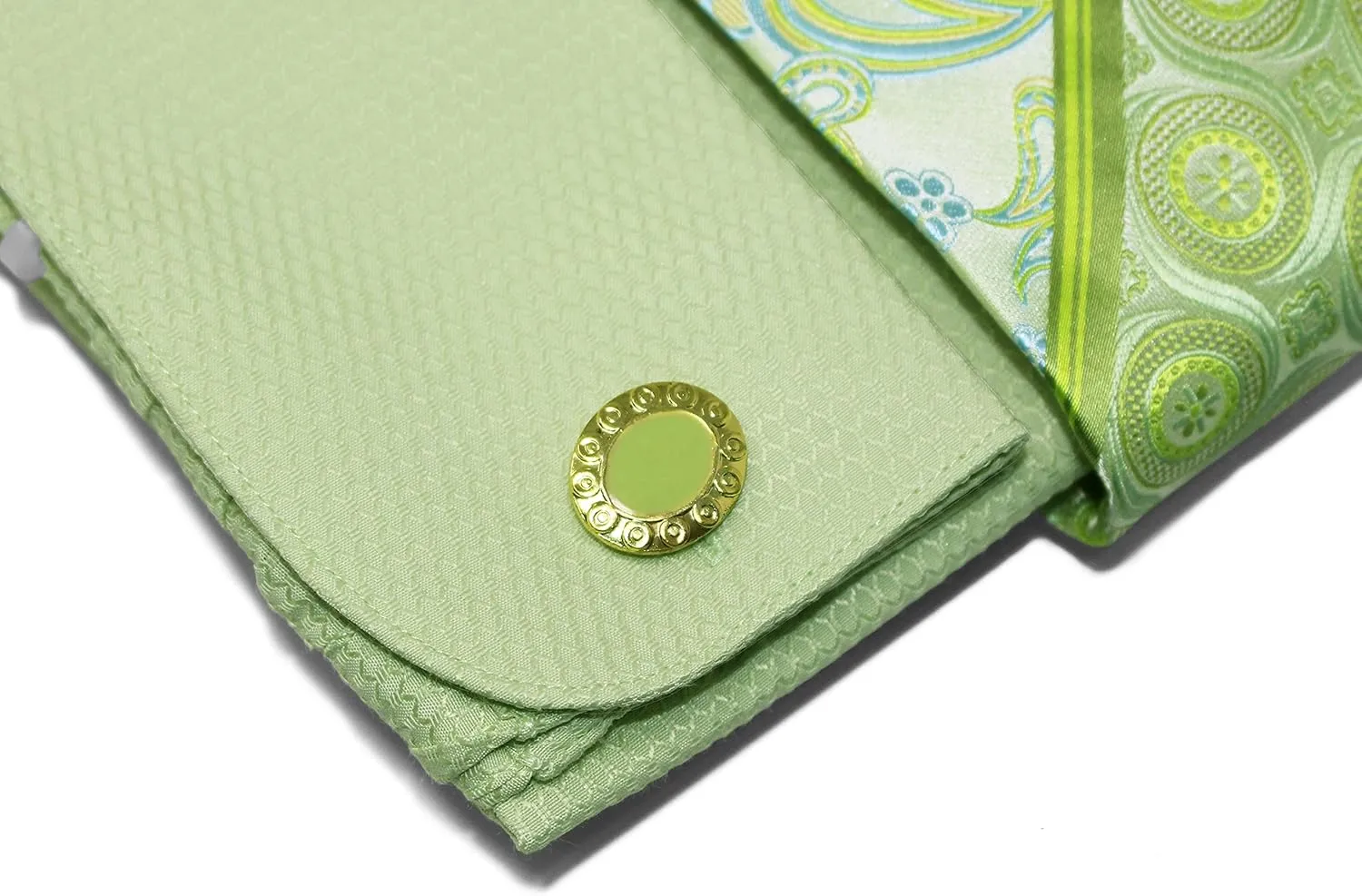Men's Solid Micro Pattern Regular Fit Dress Shirts with Tie Hanky Cufflinks French Cuffs Combo