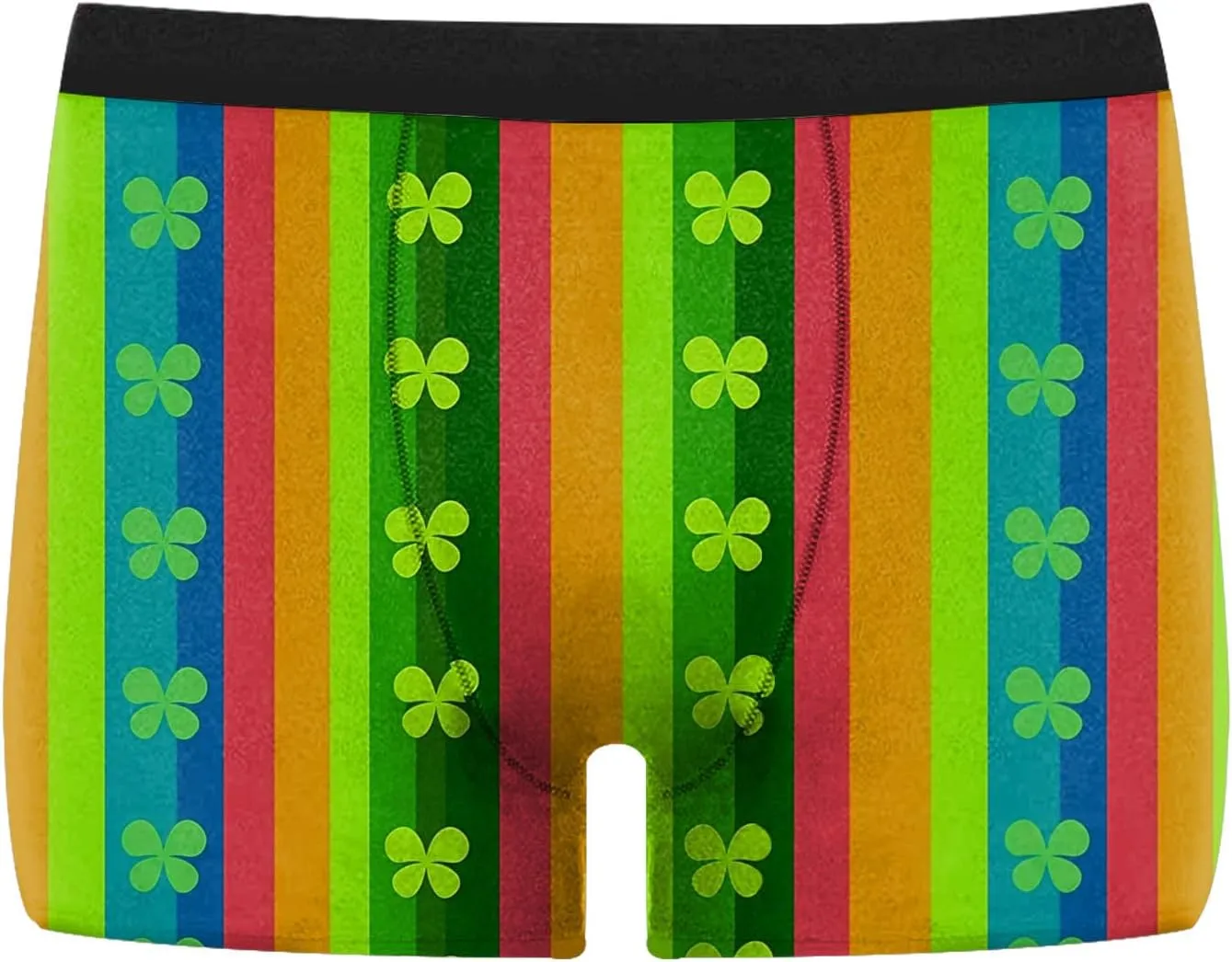 Men's St Patricks Day Shamrock Boxer Shorts Rainbow Print Underwear Ultra Soft Breathable Stretch Boxer Briefs For Men