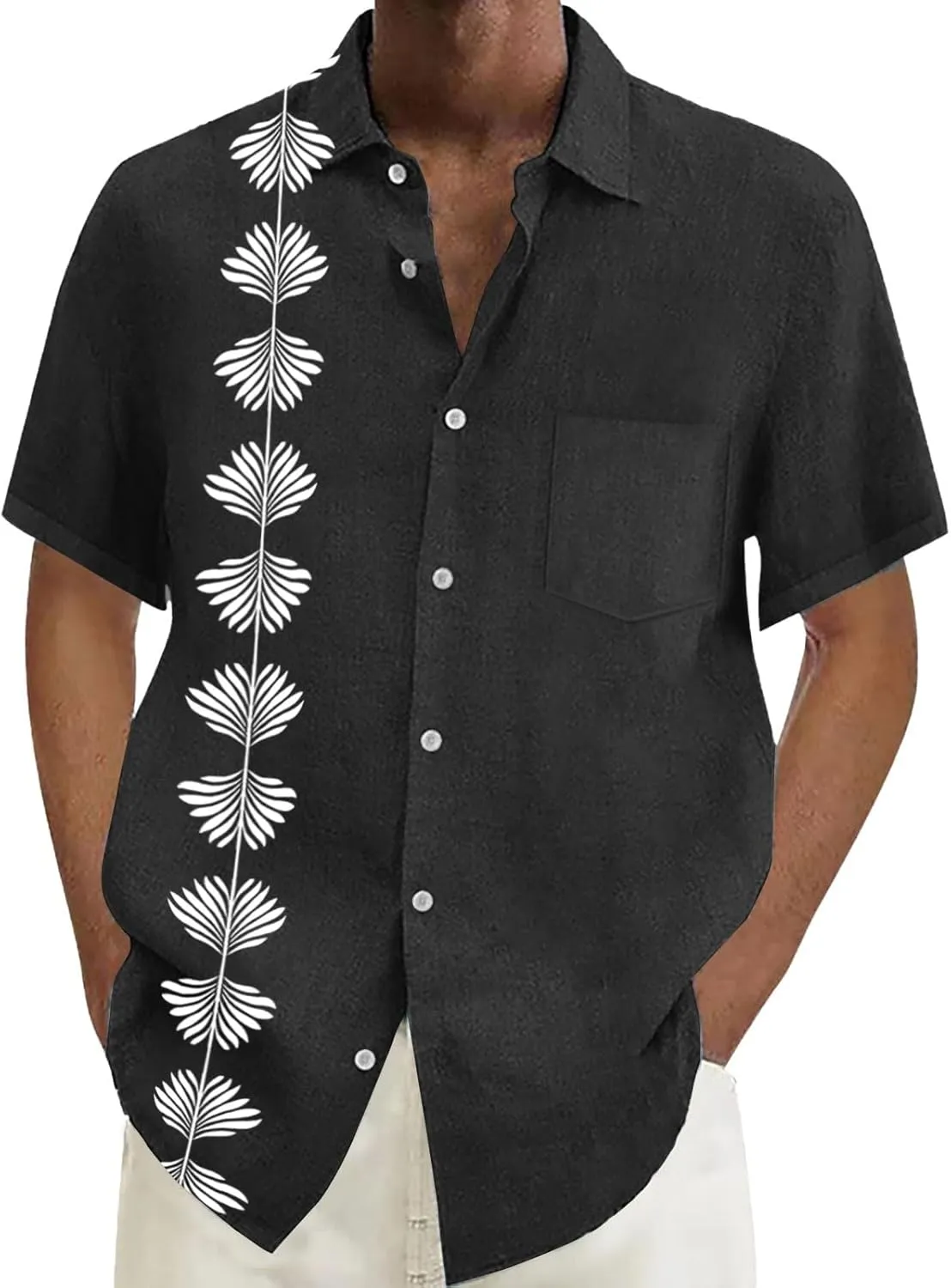 Mens Summer Beach Shirts Short Sleeved Shirt with Buttons Down Shirt Men's Beach Summer Shirt Button Up Shirt Men
