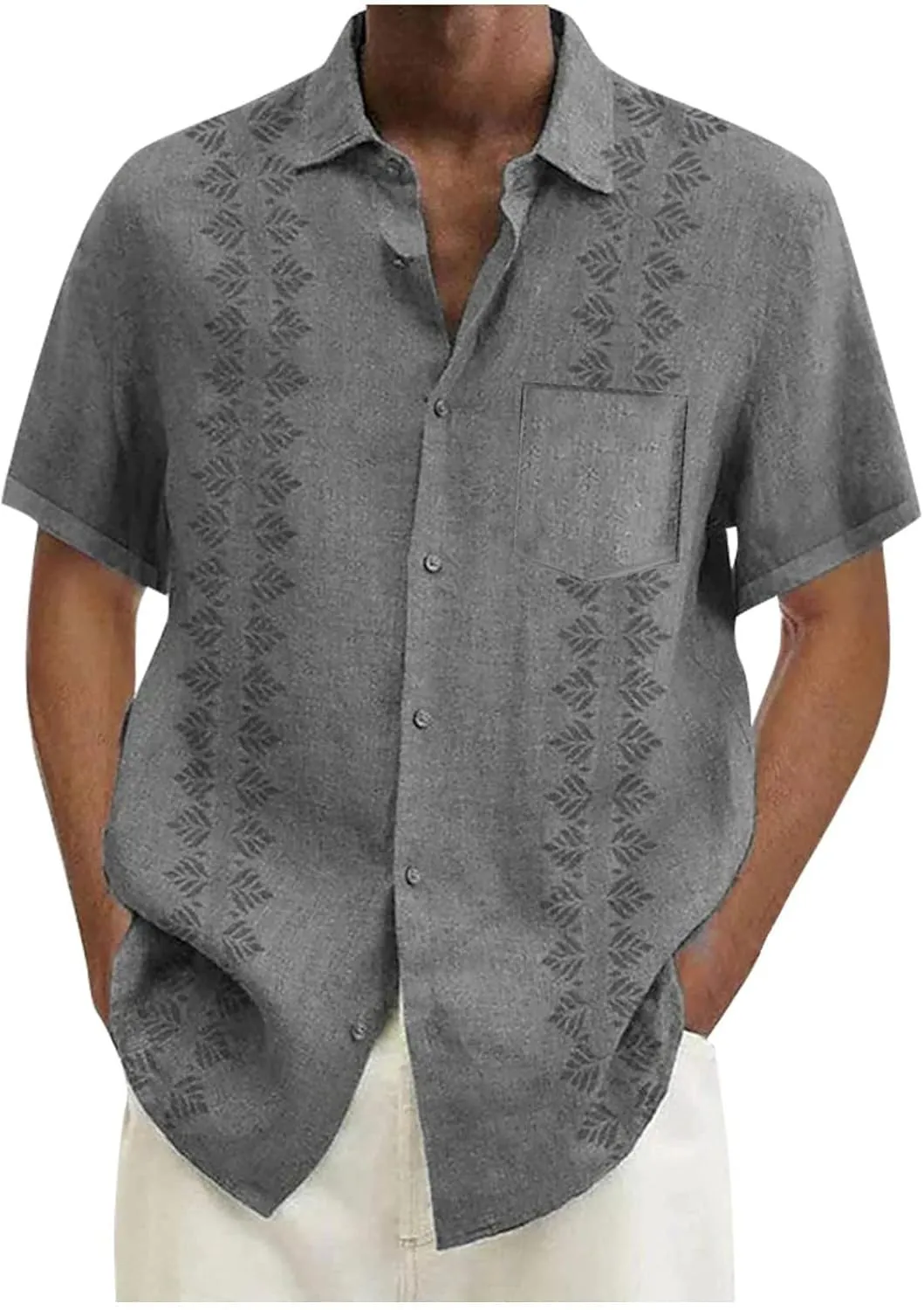 Mens Summer Beach Shirts Short Sleeved Shirt with Buttons Down Shirt Men's Beach Summer Shirt Button Up Shirt Men